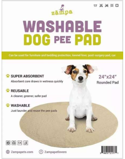 Zampa Pets Quality Whelp Round, Circular Shape Reusable Dog Pee Pads - 24" Round
