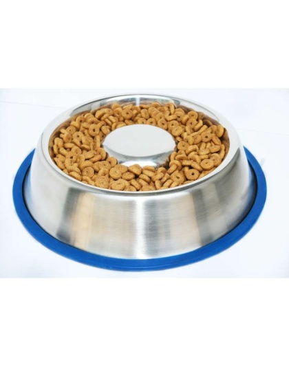 Mr. Peanut's Slow Feed Anti Bloat Dog Bowl with Bonded Silicone Base - Medium