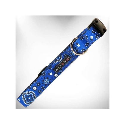 Blue - Bandana Dog Collars - L 1" width fits 14-25" neck