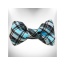 Steel Blue - Plaid Dog Collars - M 1" width fits 12-18" neck