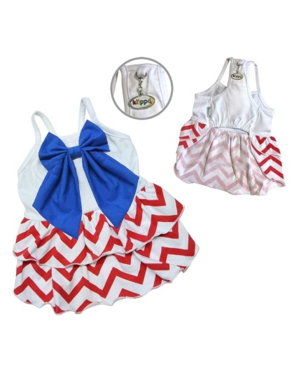 Red/White/Blue - Patriotic Red/White/Blue Large Bow Sundress - L