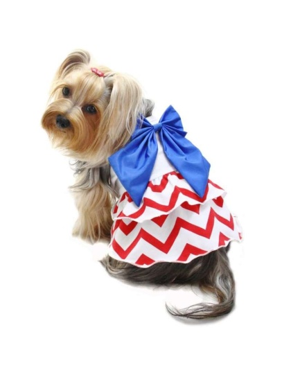 Red/White/Blue - Patriotic Red/White/Blue Large Bow Sundress - S