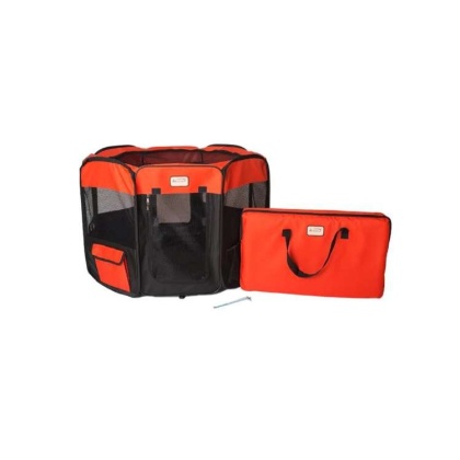 Armarkat PP002R-M Portable Pet Playpen In Bk and Rd Combo