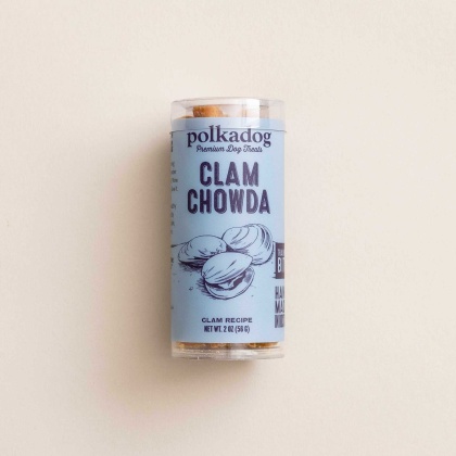 Polkadog Clam Chowda Training Bits Crunchy Dog and Cat Treats - Mini Tube 2oz
