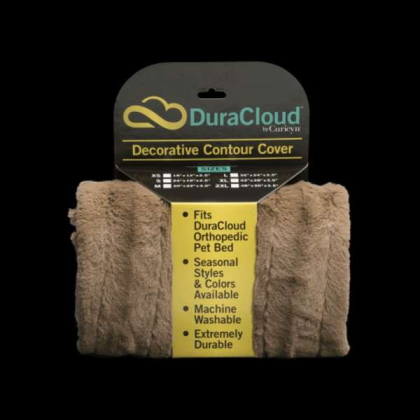 Mocha - DuraCloud Orthopedic Pet Bed and Crate Pad Contour Cover - Medium