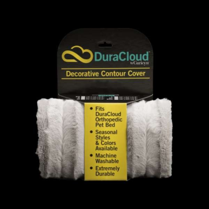 Silver - DuraCloud Orthopedic Pet Bed and Crate Pad Contour Cover - Medium